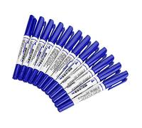 LIZEALUCKY 12 Colors Double Tip Oil Pen Art Permanent Paint Marker Pens Set DIY Hand Painting Pen for Rocks Painting Tyre Wood Metal Leather Plastic Glass (Blue 12 pieces per box)