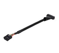 LIZEALUCKY Cable adaptador USB 3,0 de 20 pines macho a USB 2,0 hembra de 9 pines, transmisión de alta velocidad para paneles frontales multifunción