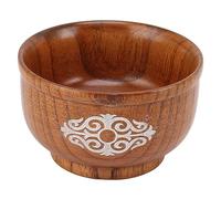 LIZEALUCKY Cuenco de arroz de madera anti -escaldado exquisito cocina de cuenco de madera redonda (Tipo de plata de platino)