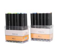 LIZEALUCKY Dual Tip Markers Soft Drawing Painting Brush Pen Supplies 48 Colors Permanent Art Markersfor Rock Painting Glass Paper