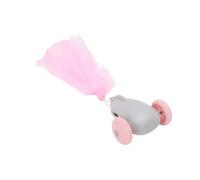 LIZEALUCKY Electric Running Toy Car, Interactive Cat Toy Car with Feather Teaser, Motion-Activated, Silent Tires, Type-C Rechargeable, Ideal for Cats, Small Pets Indoor Play