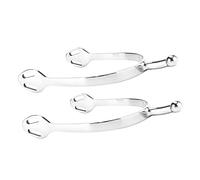 LIZEALUCKY Espuelas de Caballo de Acero Inoxidable, espuelas inglesas de Cabeza Redonda, inofensivas para el Caballo para los Amantes de la equitación