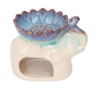 LIZEALUCKY Fragrance Oil Warmer Tealight, Elephant Ceramic Fragrance Wax Warmer Ice Crack Texture Pattern Candle Essential Oil Burner