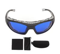 LIZEALUCKY Golf Ball Finder Glasses PC Clear Wide View Anti Slip Eye Protection Golf Ball Locating Glasses for Sports Game (Montura Gris Lentes Azules)