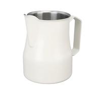 LIZEALUCKY Jarra de leche 450ML 304 taza de espuma de acero inoxidable jarra de vapor de café sin goteo (Blanca)