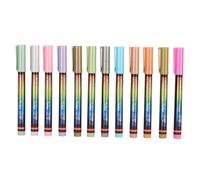 LIZEALUCKY Pensas de pintura acrílica de 12 colores 0.7 mm Marcadores de dibujo de punta fina para artistas de bricolaje