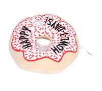 LIZEALUCKY Pet Donut Toy Interactive Donut Dog Hide and Seek Pet Toys Plush Bite Resistant Teeth Grinding Christmas Pattern Dog Squeaky Toy for Puppy Cat (Muletas-Blancas)