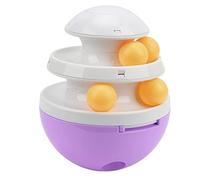LIZEALUCKY Plataforma giratoria para Gatos, Dispositivo de Fuga Ajustable, Bola de Comida con Fugas para Gatos y Perros (Púrpura)