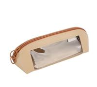 LIZEALUCKY PU Pen Bag Bool Bool, Caja de lápiz Visible Transparente Nacería de papelería Encantadora para Estudiantes Gran Capacidad portátil Case de calificación Encantadora Bolsa de (Kaki)
