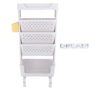 LIZEALUCKY Rollbarer Bücherwagen 5 Etagen PP bewegliches Aufbewahrungs-Bücherregal, Utility-Organizer, Bücherregal mit feststellbaren Rollen für Arbeitszimmer, Büro, Schlafzimmer (Weiß)