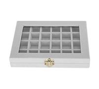 LIZEALUCKY Simple Portable Wooden Flannel Earrings Rings Jewelry Organizer Storage Holder Box Case Ring Trays Holder Earrings Organizer Case Jewelry Tray for Drawers (Gray)