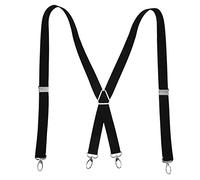 LIZEALUCKY Tirantes Ajustables para Hombre, 2,5x11 0cm/1,0x43,3 Pulgadas, Ajuste cómodo, 4 Hebillas de Metal, Pantalones para Adultos, Tirantes, Clip sólido, Correas X Ajustables(Negro)