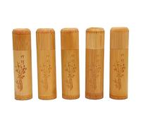 LIZEALUCKY Urna de bambú para Mascotas, urna Biodegradable ecológica, miniurna Conmemorativa Tubular para esparcir Cenizas de cremación de Perros y Gatos, 5 uds.