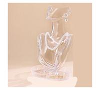LIZHAYG Busto Maniquí Para JoyeríA Expositor de collares y cuellos con retrato, expositor de joyas, pendientes, maniquí de plástico, expositor de joyas, colgantes y collares.(Clear)