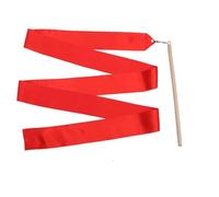 LIZHAYG Cinta Gimnasia Ritmica NiñA 2 Cintas de Gimnasia rítmica de Colores, sin Nudos, de Seda de Primera Calidad, Ideales for Entrenamiento y Acrobacias circenses.(Red)
