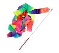 LIZHAYG Cinta Gimnasia Ritmica NiñA Cintas de Gimnasia rítmica Profesionales for Ballet, Ligeras, de 2 m y 4 m, Ideales for actuaciones.(4m-Red Handle)