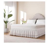 LIZHAYG Cubre canape Falda de Cama de Encaje con Volantes, Bordado, Falda de Cama de Color sólido Lavable a máquina, Funda de Cama Antiarrugas (Color : 150 x 200 cm)