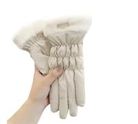 LIZHAYG Guantes Esqui Guantes Acolchados for Pantalla táctil for Mujer, de Forro Polar Grueso y cálido, for Ciclismo, montañismo, esquí, de Felpa de algodón, Impermeables, for Invierno(Beige)