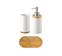 LIZHAYG Jabonera BañO Juego de Accesorios de baño, dispensador de jabón a la Moda, Soporte for Cepillo de Dientes, Vaso, Producto for el baño, 3 uds.(1Cup-1Bottle)