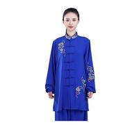 LIZHAYG Kimono Jiu Jitsu Ropa de Tai Chi bordada de longitud media for primavera y otoño, ropa de rendimiento, conjunto de ropa de Tai Chi for artes marciales(Blue,XXL)