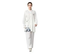 LIZHAYG Kimono Jiu Jitsu Uniforme Traje Tradicional Artes Marciales Adultos Ejercicio Matutino Traje Estampado Ropa(White 2PCS,S)