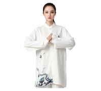 LIZHAYG Kimono Jiu Jitsu Uniforme Traje Tradicional Artes Marciales Adultos Ejercicio Matutino Traje Estampado Ropa(White Top,S)