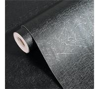 LIZHAYG Papel Pintado Pared Papel tapiz de seda negra en relieve, autoadhesivo, de vinilo extraíble, impermeable, for decoración de muebles(Black,3.0mx45cm)