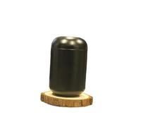 LIZHAYG Urna Cenizas Perro Urna funeraria de Aluminio for Mascotas, miniurna for Cenizas, Caja sellada de 4,5 x 7,5 cm(Black)