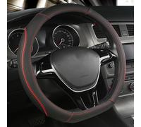 LIZHIguo Funda Volante Coche para Volvo V60 I 2010-2018,Ajuste, Agarre Antideslizante, Suave y Cómodo al Tacto, Material Resistente y Duradero, Fácil de Instalar,B-Red + Black-D-Shaped