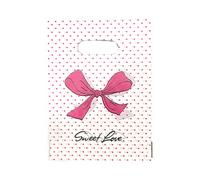 LizhiPier Paquete de 100 bolsas de plástico para mercancía, 5.9 x 7.9 pulgadas, pequeñas bolsas de compras de agradecimiento, bolsas de regalo con asas troqueladas, bolsas de regalo para pequeñas