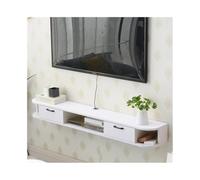 Lizhuzhuzs28 Moderno Consola Multimedia de Pared con Estante for Almacenamiento Debajo del televisor, Centro de Entretenimiento, Sala de Estar y Dormitorio Consola(Blanco)