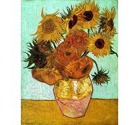 liziciti Kit de Arte de Pintura de Diamantes 5D para Adultos, Taladros Completos Obras Maestras de Van Gogh Bordado de Punto de Cruz con Pedrería 30x40cm (Girasoles)