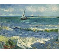 liziciti Kit de Pintura de Diamantes 5D para Adultos, Obras Maestras de Van Gogh, Bordado de Punto de Cruz con Diamantes de Imitación, 30x40cm (Vista Cerca del Mar)