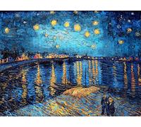 liziciti Kit de Pintura de Diamantes 5D para Adultos, Punto Completo, Obras Maestras de Van Gogh, Bordado de Diamantes de Imitación, 30x40cm (Noche Estrellada sobre el Ródano)