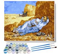 liziciti Kits de pintura por números, serie de obras maestras de Vincent Van Gogh, obras de arte de pintura al óleo para adultos, niños, principiantes, 40 x 50 cm, sin marco (La sieste)