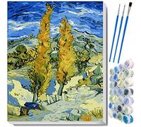 liziciti Kits de pintura por números, serie de obras maestras de Vincent Van Gogh, obras de arte de pintura al óleo para adultos, niños, principiantes, 40 x 50 cm, sin marco (álamo)