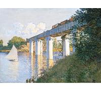 liziciti Monet - Kit de pintura de diamantes 5D, colección de pinturas de diamantes famosas para decoración de pared del hogar, bricolaje, 12 x 16 pulgadas (el puente del ferrocarril en Argenteuil)