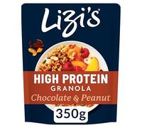 Lizi's - Granola alta en proteínas, sabor a chocolate y cacahuete, 350 g, paquete de 5