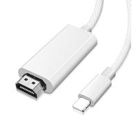 Lizoak Cable Lightnning a HDMI de 2 m, adaptador AV digital para iPhone/iPad a TV, monitor y proyector, sincronización de pantalla HD 1080P, Plug & Play, compatible con iPhone 14/13/12/11/XS/X/SE