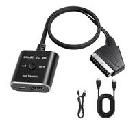 Lizoak Conversor de euroconector a HDMI 1080P, adaptador euroconector a HDMI con cable HDMI y cable de alimentación USB, convertidor de audio AV para HDTV, monitor, proyector, VHS, DVD, PS2, PS3, Xbox