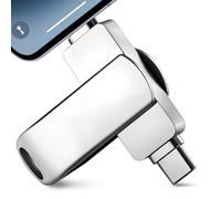 Lizoak Memoria USB C de 128 GB, 3 en 1 USB 3.0, sin aplicación, 20 Mb/s de lectura y escritura, almacenamiento externo para fotos y vídeos, para iPhone/iPad/Android/PC/Mac, con adaptador C a A