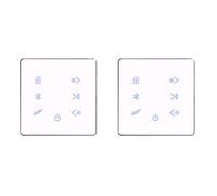 Lizzot - 2 amplificadores Bluetooth de una pared, tarjeta SD USB, panel de música, Smart Home Audio de fondo estéreo Hotel Restaurante (blanco)