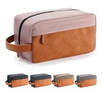 Lizzton Neceser de Viaje para Hombre, Bolsa de Almacenamiento Dopp Set de Cuero de Cuero de Gran Capacidad PU, Adecuada para afeitarse, cosméticos, Fitness, Rosa