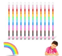 Lizzy Paquete de 24 lápices de colores apilables de 15 cm, 11 lápices de colores intercambiables para niños, divertidos regalos de fiesta, rellenos de bolsas de botín, dibujo creativo y papelería para