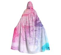 LJABCVNN Capa con capucha unisex para adultos con estampado de mármol pastel, rosa, azul, morado, para cosplay, fiestas, escenarios, bailes de disfraces