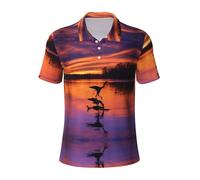 LJABCVNN Polo para hombre con estampado de patos salvajes, dignos de estilo casual y de negocios, adecuado para la mayoría de hombres adultos, Negro, XXL