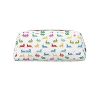LJABCVNN Rabbits in Different Poses - Bolsa de piel con cremallera, bolsa de almacenamiento, organizador de maquillaje para oficina y uso diario, Gold, Talla única, Maleta