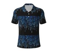 LJABCVNN The Blue Binary Print - Polo para hombre, digno de estilo casual y de negocios, adecuado para la mayoría de hombres adultos, Negro, XL