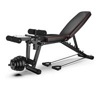 LJBOZ Banco De Musculacion Multifunción, Ajustables Banco De Musculacion Plegable Inclinación con Curler Piernas, para Entrenamiento de Cuerpo Completo, para Gimnasio en casa WOERD