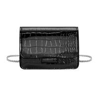 LJCZKA Bolso Bandolera Pequeño Mujer Cuero PU Bolso de Hombro Mini Bolso Cruzado Elegantes y2k Carteras Clutches con Correa de Cadena para Bodas Cenas (Negro)